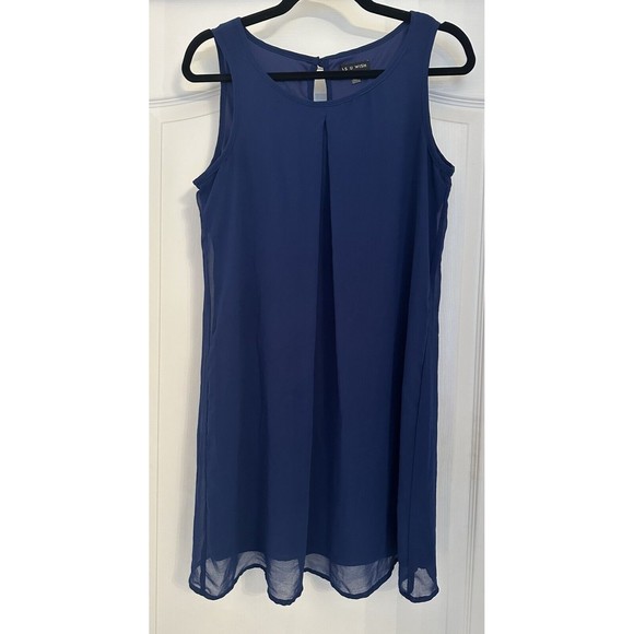 As U Wish Dress, Blue, Sheer Overlay, Size M - Picture 1 of 6